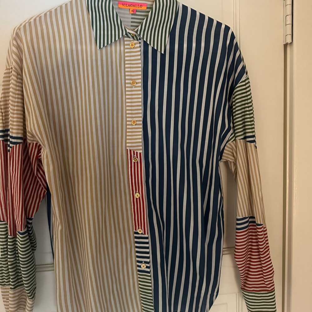 Vilagallo Multicolor Striped Button Down Shirt